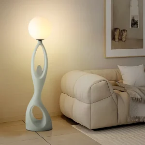 Modern Art LED Floor Lamp for Hotel Living Room or Bedroom Contemporary Standing Light with E27 Base Plastic Body