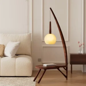 Modern Art Minimalist Design Small Wood LED Floor Lamps for Hotel Living Room Decor Dimmable Standing Lamp 3000 6000K Color Temp
