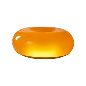 Modern Bauhaus Donut Table Lamp Touch 3 Color Dimming Warm Bedside Night Light Retro Orange Glass Design Bedroom Decor