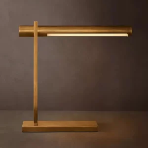 Modern Bedroom Table Lamp Minimalist LED Brass Linear Desk Light for Hotel Villa Projects Home Office Decorative Lighting