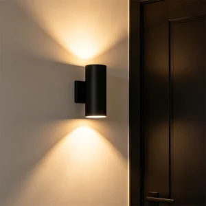 Modern Black 20W 5CCT Outdoor Wall Sconce Light IP65 Waterproof Wall Mounted Outdoor Lights Photocell Wall Lamp LED Garden Light