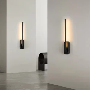 Modern Black Battery Operated Wall Sconce Set Dimmable Rechargeable Wall Light with Remote Control