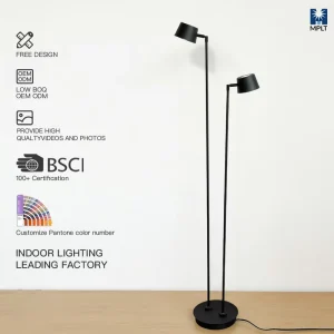 Modern Black and White Floor Lamp 360° Rotation 60° Adjustable Base Foldable Minimalist Light for Home Office Decor