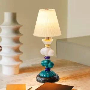 Modern Ceramic Metal Table Lamp LED Touch Control Dimmable Battery-Powered Bedroom Bedside Warm Light