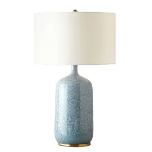 Modern Ceramic Table Lamp with Fabric Shade LED Reading Lamp for Home Decor Novelty Desk Lamp with E26 Base AC Power Supply