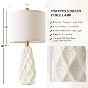 Modern Ceramic Table Lamps Minimalist Boho Bedside Light for Bedroom Living Room Home Decor