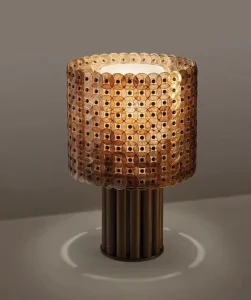Modern Circular Shape Tile Table Lamp Unique Decoration Table Light for Hotel Home Living Room
