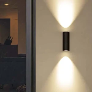 Modern Classic European Aluminum Outdoor Led Wall Lamp 9W-32W IP65 Street Garden Use Black Cylindrical Wall-Mounted
