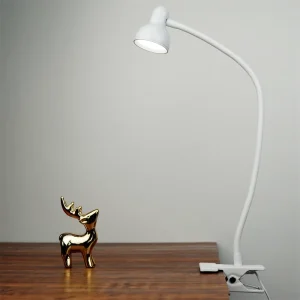 Modern Clip on LED Desk Lamp with Clamp Flexible Gooseneck DC Powered B22 E14 E26 Table Lamp for Reading