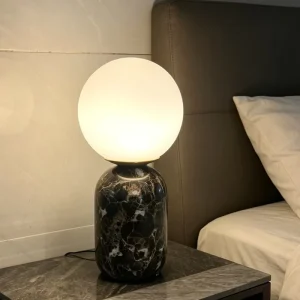 Modern Cordless Rechargeable LED Marble Table Lamp with Touch Control Home Decoration Customized Marble Base