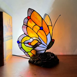 Modern Creative Butterfly Glass E26 LED Table Lamp for Reading Room Bedroom Study Bar Cafe Bedside