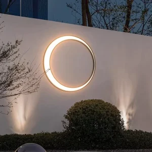 Modern Creative Courtyard Garden Levitating Moon Lamp Outdoor Waterproof Wall Sconce Light