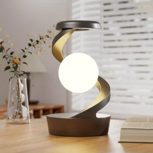 Modern Creative Desktop Ambient Light Table Lamp Wireless Charging Visual Suspension Ball Night Lamp for Smartphone Charging