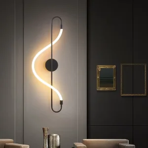 Modern Creative Minimalist Iron LED Wall Lamp with Dimmable Feature for Bedroom Indoor Use