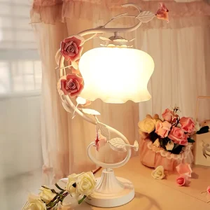 Modern Creative Romantic Design LED Glass Desk Lamp Fashion Ceramic Flower Table Light