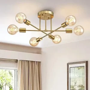 Modern Cross Border Aluminum Chandelier Multi Head LED Ceiling Lamp Living Room Bedroom E27 Base IP33 Rated Cold White Ra80