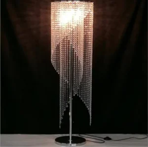 Modern Crystal LED Floor Lamp with Iron Body for Living Room Bedroom Hotel Wedding Decor Lighting