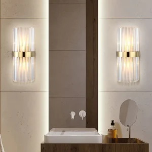 Modern Crystal LED Wall Lamps Set of Two Warm White Home Decor Wall Mounted Sconce Lighting Bedroom Corridor Living Room Stairs