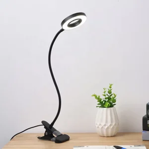 Modern DC LED Office Desk Lamp with Eye Protection Clip on Adjustable Arm USB for Kids