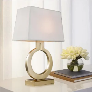 Modern Decorative Bedroom Bedside Marble Base Solid Brass Desk Antique Table Lamp with Shade