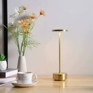 Modern Decorative Wireless Aluminum Table Lamp Novelty Rechargeable LED Desk Light Touch Dimmer for Restaurant Hotel Indoor Use