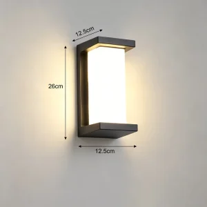 Modern Design BA 270° Aluminum Alloy + PC Cover Square Exterior Rainproof Wall Light 12W SMD LED Garden Wall Lamp