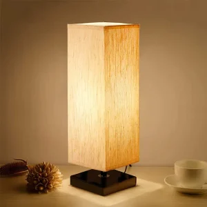 Modern Design Electric Bedside Table Lamp Iron Fabric LED Light Source CE Certified Warranty for Bedroom Use