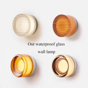 Modern Design Outdoor Waterproof LED Glass Wall Lamp for Bathroom Balcony Aluminum 2700K IP65 Garden Courtyard Porch Wall Light