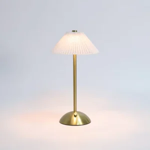 Modern Design Pleated Umbrella Shaped Blue Light Touch Desk Lamp Long Endurance Iron Special for College Students Study Work