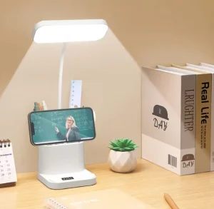 Modern Desk Lamp Eye Caring Adjustable Touch Control Dimmable Pen Holder Study Reading Bedside Bedroom Use Type C Connectivity