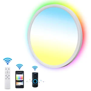 Modern Dimmable LED Ceiling Lamp with Voice, RGB, Music, and WiFi Control