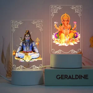 Modern Diwali LED 3D PVC Night Lamp Home Bedroom Lighting Decorations Gift Set