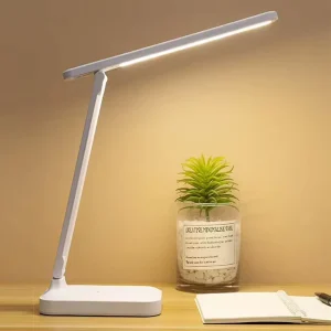 Modern Dual Function USB Rechargeable LED Study Table Lamp Flexible Plastic Desk Lamp with Touch Control Battery Powered