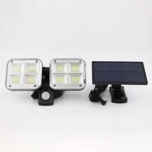 Modern Dual Head Rotatable 120LED Solar Wall Light IP65 Waterproof with Motion Sensor for Garden Yard Pathway Lighting