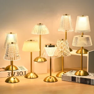 Modern Eco Friendly Restaurant Hotel Desk Lamp Metal Cordless Battery Powered Touch LED Eye Caring Dimmable Table Lamp 3.6V
