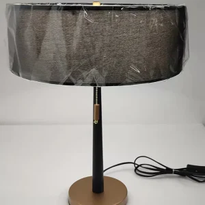 Modern Electric LED Dimmable Iron & Fabric Luxury Bedside Table Lamp with Customizable Size