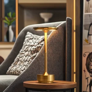 Modern European LED Desk Lamp Large Capacity Two Charge Battery Long Lasting Aluminum Body Simple Reading Lighting for Dining