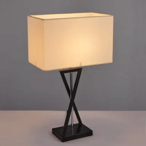 Modern European Metal Cross Study Table Lamp Home Decor Desk Lamp Hotel LED Indoor Lightings Simple Shape Bedside Lamp