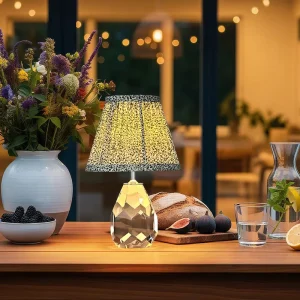 Modern Flexible Adjustable Night Light Touch Control Battery Rechargeable Cordless Crystal Led Table Lamp