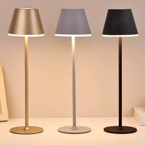 Modern Flexible Movable Desktop Touch Dimmer Brightness Cordless LED Desk Lamp with Rechargeable Battery