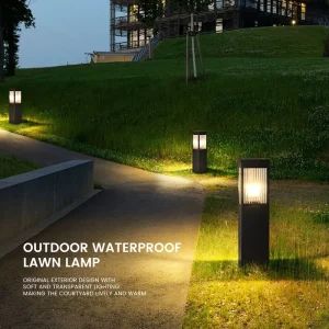 Modern Garden Park Decorative Lawn Lamps Outdoor Stainless Steel Solar Lighting Waterproof IP55 LED Light Source