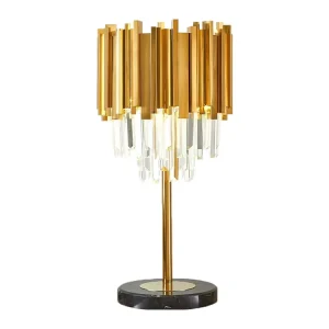 Modern Gold White Living Room Table Lamps Brass Color Table Lamp with Brass Iron Body for Reading in Bedroom Living Room