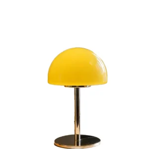 Modern Half Round Glass Electric Table Lamp Retro Designer Style LED Ambient Light for Living Room Decorative Lighting