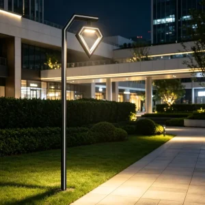Modern Heart Design Garden Light Custom Height 3m 4m 5m Aluminum Landscape Lighting
