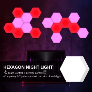 Modern Hexagon RGB LED Gaming Wall Light DIY Smart Home Night Light for Hotel and Bedroom