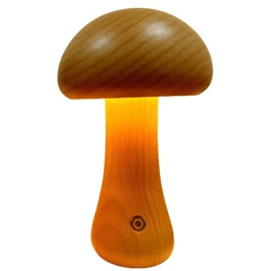Modern High End Beech Wood Table Lamp Customized Exquisite Bedside Night Light Brass Finish Battery Operated for Bedroom Bar