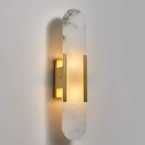 Modern High-End LED Wall Lamps Natural Marble Lighting for Living Room Bedroom Entrance Hall Corridor Bathroom Decoration Remote
