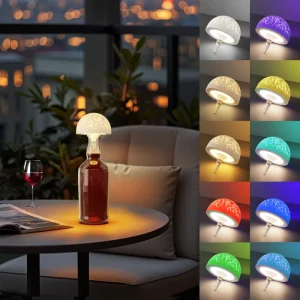 Modern Home Decor RGB Embed Wine Bottle Lamp USB Rechargeable Touch Table Lamp Bedroom Bedside LED Night Lights