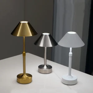 Modern Home Decor Telescopic Cordless Rechargeable Adjustable Height LED Table Lamp for Restaurant With Mushroom Shade