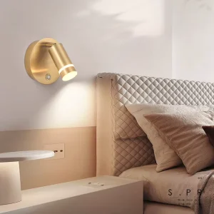 Modern Hotel Indoor Bedside Bed Headboard Rotatable Bedroom Down Luminous 3W Led Book Reading Wall Light